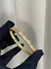 Van Clover Armband 2024 Neues doppelseitiges Armband mit vierblättriger Kleeblume, 18 Karat Roségold, breit, schmal, mit Volldiamantsternen und Box