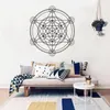 Sacred Geometry Wall Decal Metatrons Cube Alchemy Geometric Wall Vinyl Sticker Mural Poster för Wall Line Circle Mandala J012313