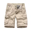 Calças masculinas verão estilo coreano multicolorido lavagem carga shorts homens soltos sólidos multi-bolso algodão tático masculino