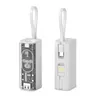 Transparent mecha kapsel Fast Power Bank Compact Mini Cartoon Tail Plug levereras med Cord 5000 mAh Mobile Power Supply