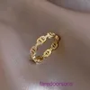 Merk Tifannissm ringen voor dames online winkel Designer volledige diamanten delicate ring Koreaans temperament wijsvinger rood tij vrouwelijke koele wind Hebben originele doos