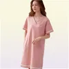 Women039s Sleepwear Shortsleeved Cotton Night Gowns Summer Soild Nightgowns Home Wear Lady Sleep Lounge Sleeping Dress M3XL1453999