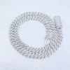 8.5MM 2rows Vvs Moissanite Studded Miami Cuban Link Chain 925 Sterling Silver Moissanite Iced out Cuban Chain