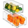 Tiroirs de réfrigérateur – Bacs de rangement transparents empilables pour réfrigérateur – Conteneurs de stockage des aliments pour cuisine, réfrigérateur, congélateur 240105