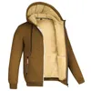 Hoodies masculinos inverno quente sweatshirts engrossado forro de lã de cordeiro jaquetas com capuz à prova de vento zip casual sportwear para homem