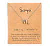 Kvinnor 12 Horoskop Zodiac Sign Gold Color Pendant Halsband Oxa Väduren Leo 12 Konstellationer smycken Kids julklappar8111734