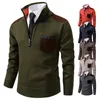 Pull hommes pull cachemire épais polos coréen demi fermeture éclair chemisier froid col montant automne vêtements de sortie d'hiver tissu de luxe 240104