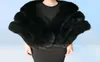 2018 New Black White Fur Bride Shawl Cape Coat Women Cloak Faux Fur Big Poncho Casacos Femininos7469441