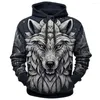 Sudaderas con Capucha para Hombre con Estampado Animal 3D Otoño/Invierno Jersey De Manga Larga Ropa Y2k Sudaderas Informales para Vacaciones En La Calle