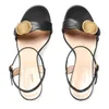 Verão Chunky Heel Sandália Vestido Sapatos Sapato de Casamento Luxo Sliders Mulheres Saltos De Couro Designer de Moda Alto Salto Hasp Menina Escritório Carreira Praia Ao Ar Livre Sandale Slide