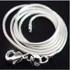 Drop Shippng 20st/Lot 925 Sterling Silver 1mm Snake Chain 16inch - 24 Inch925 Silver Jewelssilver Fashion Chain Necklace 240104