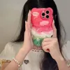 Cartoon 3D Cute Watermelon Bear Silicone Phone Case för iPhone 15 14 13 12 11Pro Max Funny Creative Cartoon Coverf