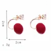 Stud Earrings 2024 Fashion Christmas Gifts Winter Piercing Wedding Rhinestone Double Puffer Ball Crystal Jewelry Girls Women