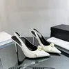 Designerskor Sandaler High Heel Shoes Women's New 10cm Bowtie Point Thin Heel High Heel Sandals Party Women's Head Metal Buckle Decoration Dress Shoes