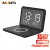 Wireless Chargers Electronic Calendar With 15W Phone Wireless Charger For Wireless Charging Alarm Clock Thermometer Dock Station YQ240105