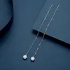 IOGOU Lange Ketting Oorbellen 5mm Druppel Kwastje Bruiloft Oorbellen voor Vrouwen 925 Zilver Dangle Maagdelijke Meisjes 14K Verguld 240104