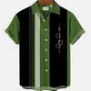 Мужская полосатая элегантная блузка с цветным принтом Одежда для идолов Халат Футбол с коротким рукавом Повседневные социальные запонки Негабаритные модные рубашки 240104