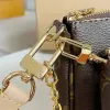 الكلاسيكية متعددة المحفظة pochette عالية الجودة 3pcs مجموعة الكمموس مصممين الحقائب محفظة أزياء امرأة أصلية سلسلة جلدية حقائب اليد محفظة كروس كتف