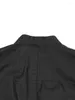 メンズトラックスーツダークアバンギャルドスタイルの服は解体された非対称のカジュアルなミッドレングスアップカラーショートスリーブシャツと