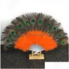 Arts And Crafts Fluffy Feather Hand Fan Stage Performances Craft Fans Elegant Folding Feathers Party Supplies Drop Delivery Home Garde Dhrey