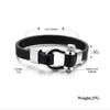 Bracelets 2022Stainless Steel Shackle Buckle Leather Survival Bracelet Men