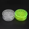 Three-layer plastic smoke grinder acrylic flat round tines manual grinder 28mm - 60mm Wsakw