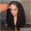 Synthetic Wigs 360 Lace Frontal Human Hair Deep Wave Kinky Curly Wig Brazilian Water Hd For Women Drop Delivery Products Dhh3V