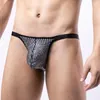 Mutande da uomo con paillettes lucide perizoma perizoma slip sospensorio custodia per pene string homme bikini biancheria intima traspirante sissy mutandine gay trasparenti