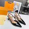 2024 Designer Robe Chaussures Blossom Slingback Pompe Femmes Mode Slingback Sandales Sexy Bout Pointu Été Talons Hauts Sandale Dames Élégantes