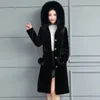 Manteau en fausse fourrure pour femme, style long, extérieur, plus un grand pardessus épais, hiver 2023, 240104