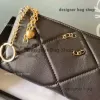 Bolso de diseñador 7A para mujer, billetera portátil de marca Zero, pequeña cadena de Metal de piel de cordero, bolso portátil de gama alta para teléfono móvil, 18cm