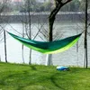 Hamac de jardin en tissu Parachute en Nylon, taille simple et Double, Portable, pour Camping en plein air, randonnée, 240104