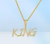 HipHop Custom Name Soild Brush Font Buchstaben Anhänger Halskette mit 24 Zoll Seilkette Gold Silber Bling Zirkonia Herrenschmuck28791931199