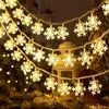 1 Pack Colorful Color LED Snowflake Curtain Light, Romantic Christmas Curtain String Lights, Fairy String Lights For Wedding Party, Home Garden Bedroom String Lights