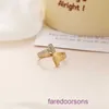 Fashion Tifannissm Ring online shop Double T water diamond open ring Korean East Gate design light luxury internet celebrity personali Have Original Box