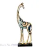 Simulatie Dierensculptuur Giraffe Moeder en Kind Geschilderd Dierenstandbeeld Moderne woningdecoratie Gouden Handwerkornamenten 240105