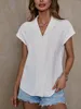 Frauen Blusen 2024 Sommer Frauen Chiffon Damen Tops Weibliche Ärmellose Büro Dame Weißes Hemd Kleidung Elegante V-ausschnitt