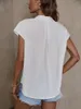 Frauen Blusen 2024 Sommer Frauen Chiffon Damen Tops Weibliche Ärmellose Büro Dame Weißes Hemd Kleidung Elegante V-ausschnitt