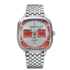Cała moda męska luksus Wacthes Square Designer Red Sport zegarek ze stali nierdzewnej VK kwarcowy ruch metalowy pasek męski zegar 239i