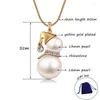 Pendant Necklaces Fashion Cute Snowman Long Necklace Women Gold Color Pearl Jewelry Santa Claus Christmas Gift Wedding