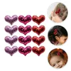 Bandanas 12 PCS Hairpin Girls Associory Glitter Heart Clips Discorative nocar Complick Deach Little