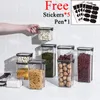 4-9PCS Food Storage Containers Kitchen Storage Organization Storage Box Jars Ducts Storage for Kitchen Food Storage Box Lid Gift 240105