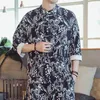 Ethnic Clothing Fashion Solid Color Traditional Suit Men Chinese Style Hanfu Shirt Long Sleeve Tang Cardigan Jacket Plus Size 5XL