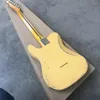 Nitro paint electric guitar, milky yellow, white wax xylophone body, free shipping wholesale and retail