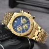 تصميم AP Six Stitches All Work Work Sapphire Glass Wrist Watches Men Mens Ap Watches Full Function Quartz Watch Hot Luxury Brand Chronograph Clock Watch Fashion