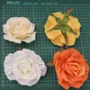 30pcs/12cm Big White Rose sztuczne jedwabne głowice kwiatowe