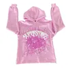 Designer agasalho outono aranha agasalho 2 peças conjunto com capuz terno moletom e calças harajuku solto y2k zíper hoodies feminino