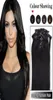 HELA 7A 140GPC 8PCSET 1 JET Black 100 Human Hairbrazilian Hair Clips in Extensions Real Straight Full Head High Qualit2535779