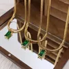 Pendant Necklaces Emerald Zircon Necklace Women Gold Jewelry Plated Stainless Steel Fashion Gifts