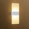 クリエイティブブラッシングアルミニウムウォールランプPS LED SCONCEホテルカフェバーリビングルームベッドサイドゴールドシルバーブラックアクリル照明